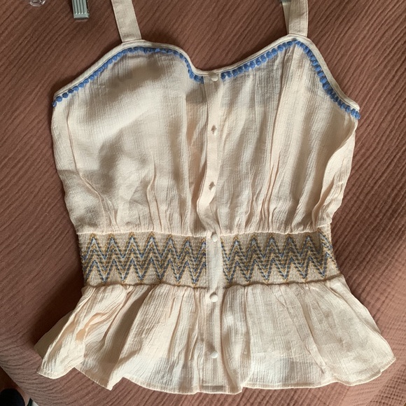 Mine - Strappy creamy loose top - size Large - Picture 4 of 12